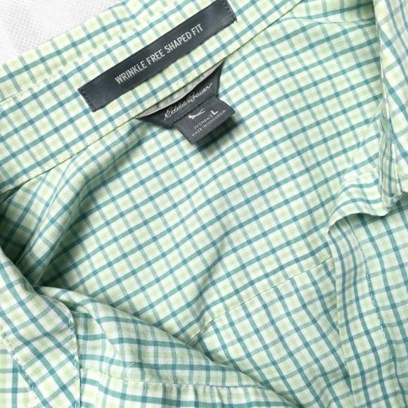 Eddie Bauer Shirt 3/4 Sleeve Green Button Front Women’s Large Wrinkle Free‎ - Picture 4 of 12